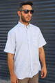 Yıldız White Checked Short Sleeve Men's Shirt