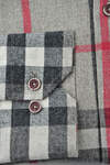 Beige - Cream Plaid Winter Cotton Shirt - 5