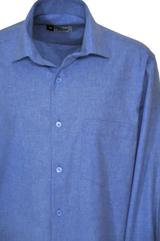 Plain Blue Winter Cotton Shirt
