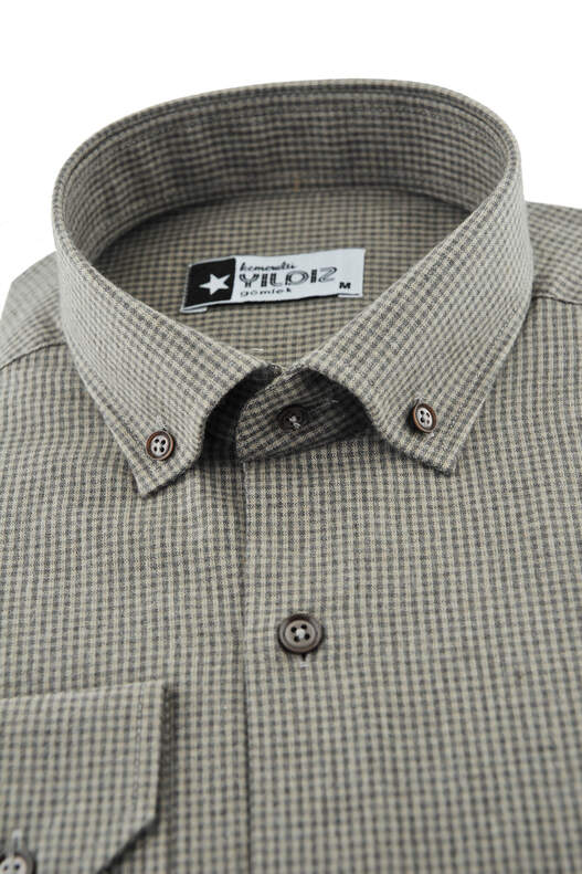 Brown Gingham Winter Cotton Shirt