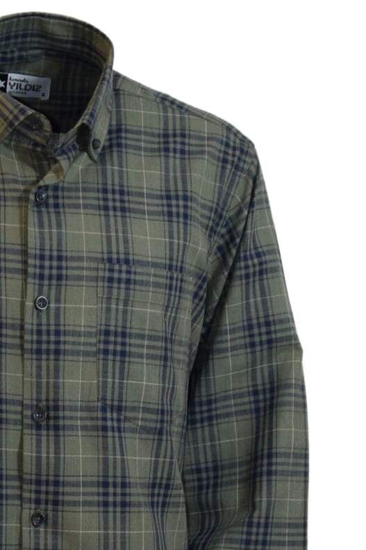 Green Navy Blue Plaid Shirt