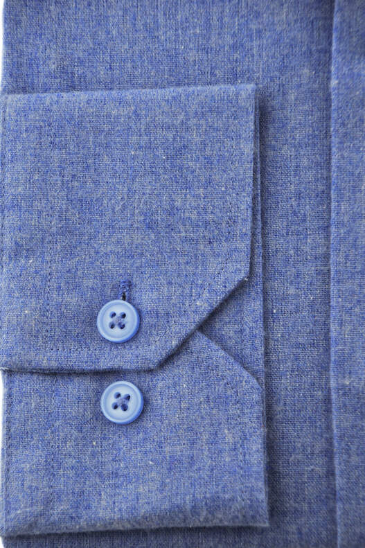 Plain Blue Winter Cotton Shirt