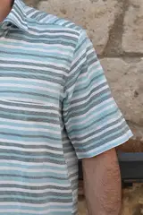 Turkuaz/Yeşil/Beyaz Çizgili
