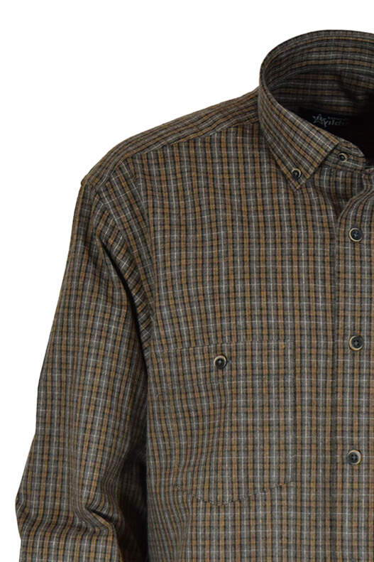 Coffee Mink Checked Cotton Winter Shirt