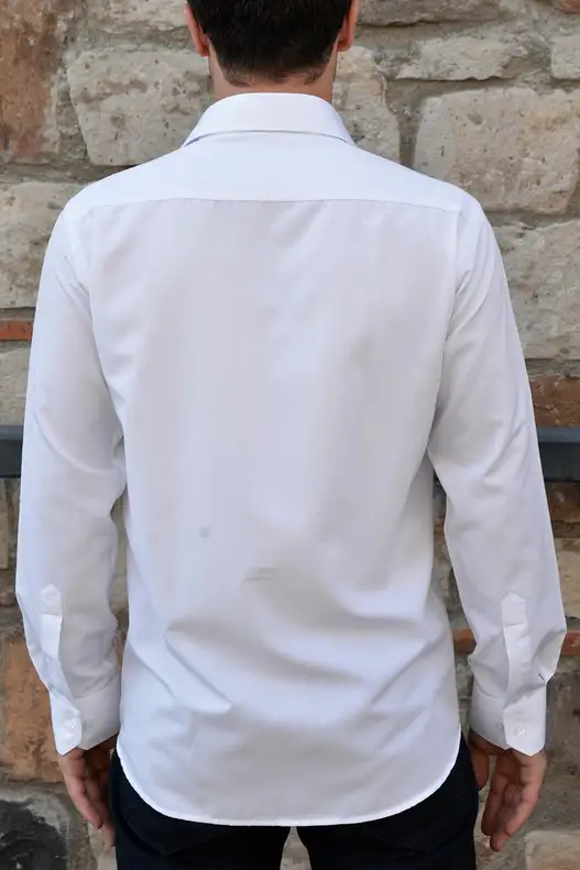 Yıldız White Slim Fit Men's Shirt