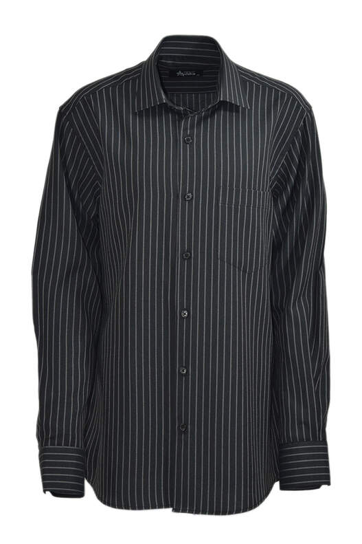 Siyah Çizgili Pamuklu Gömlek Siyah Çizgili Pamuklu Gömlek