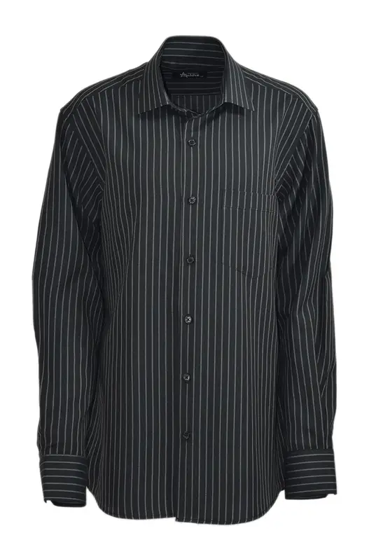 YILDIZ Black Striped Cotton Shirt