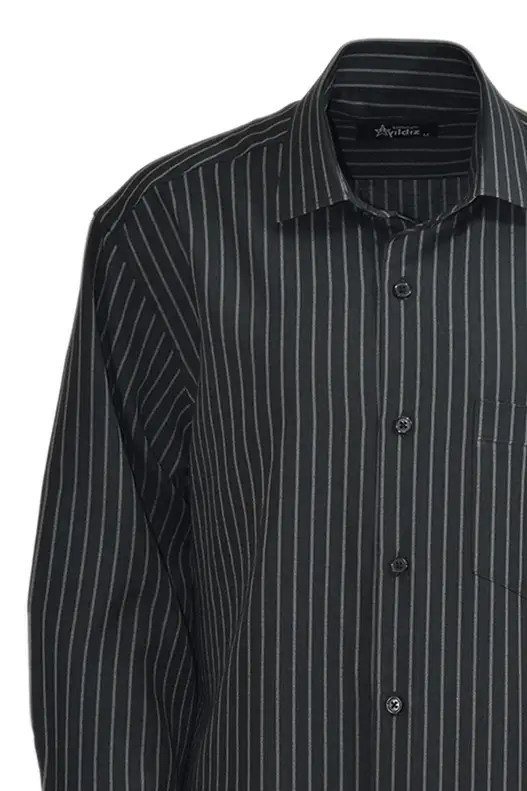 YILDIZ Black Striped Cotton Shirt