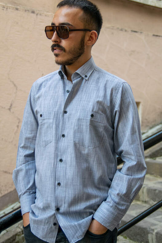 Black Line Pattern Seasonal Long Sleeve Shirt