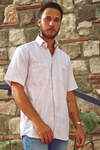 Yıldız Pink-Cream Short Sleeve Men's Shirt - 2