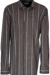 Brown Striped Winter Cotton Shirt - 1