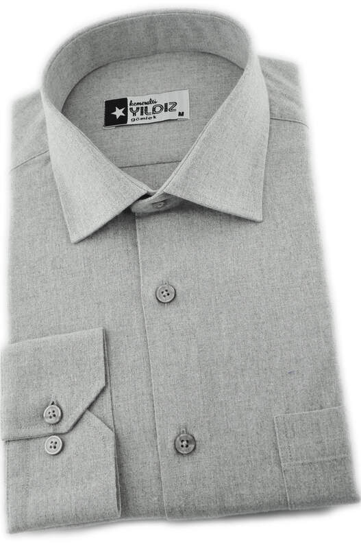 Light Grey Winter Cotton Shirt