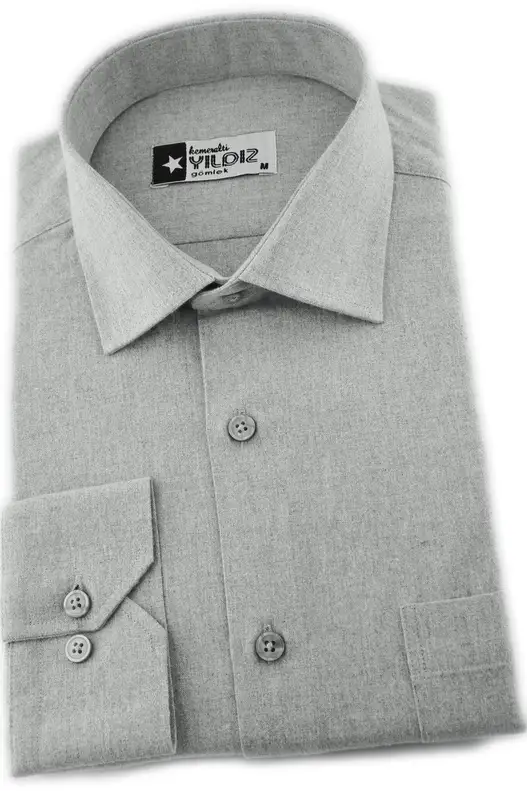 Light Grey Winter Cotton Shirt