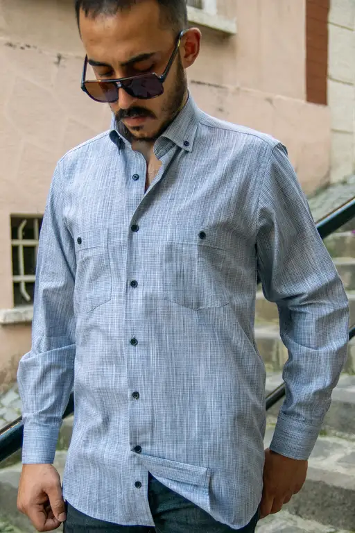 Black Line Pattern Seasonal Long Sleeve Shirt