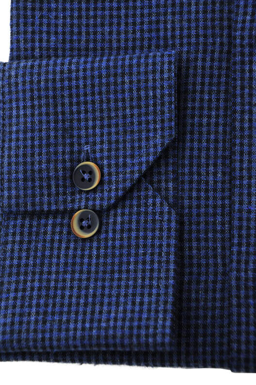 Navy Blue Gingham Winter Cotton Shirt
