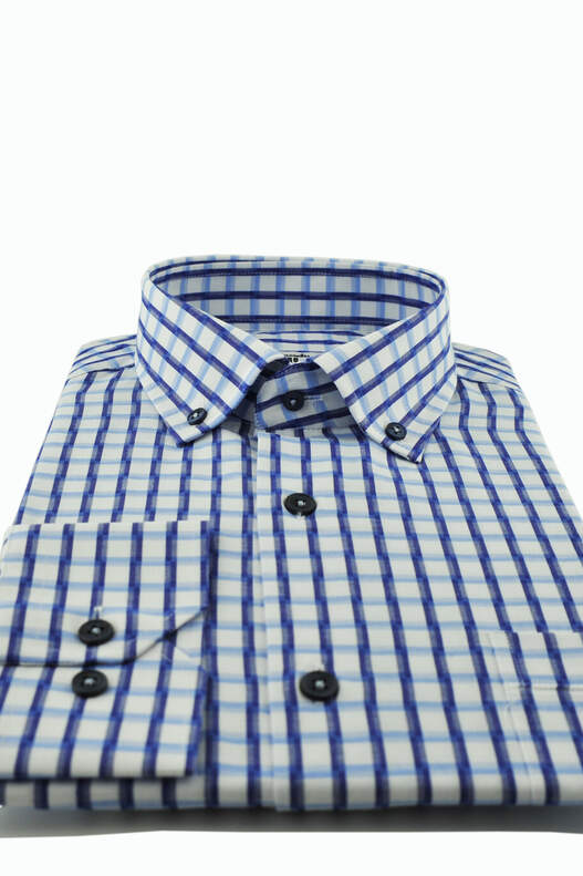 Beyaz Mavi Kareli Beyaz Mavi Kareli