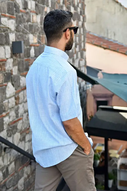 Mavi Beyaz Kareli