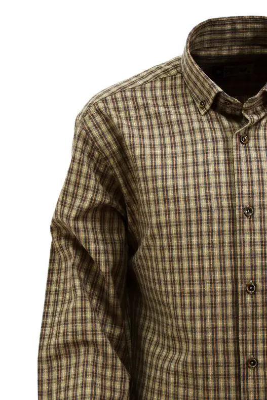 Coffee Tile Checked Cotton Winter Shirt