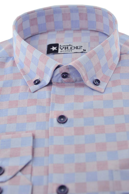 Blue Pink Checked Shirt
