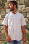 Yıldız Pink-Cream Short Sleeve Men's Shirt - 3