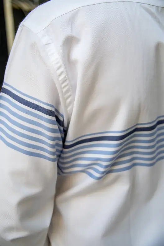YILDIZ Blue Navy Blue Panel Pattern Long Sleeve Shirt
