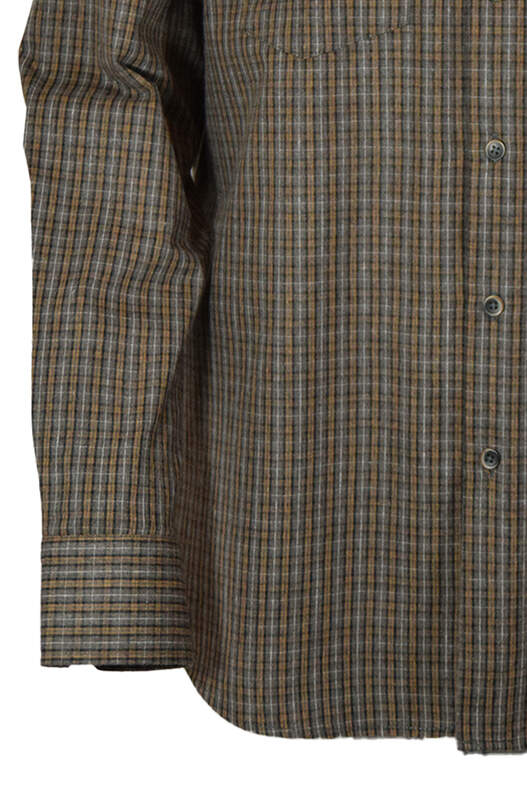 Coffee Mink Checked Cotton Winter Shirt