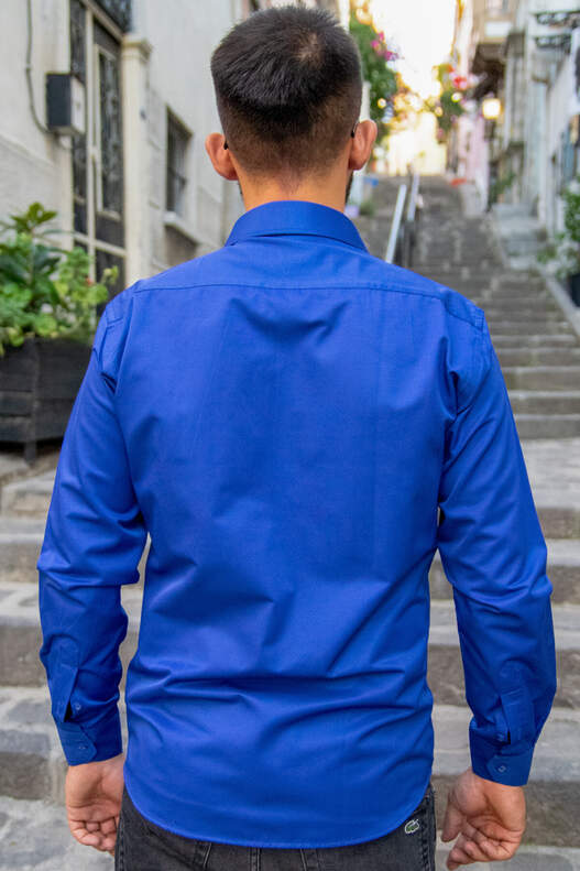 YILDIZ Parlement Blue Slim Fit Shirt