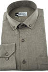 Brown Gingham Winter Cotton Shirt - 3