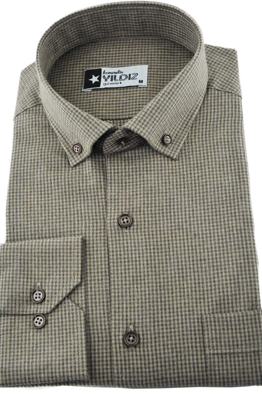 Brown Gingham Winter Cotton Shirt