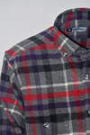 Grey Red Plaid Lumberjack Shirt - 2
