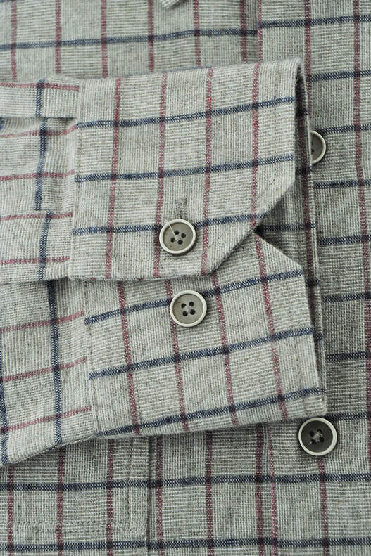 Beige Check Winter Cotton Shirt