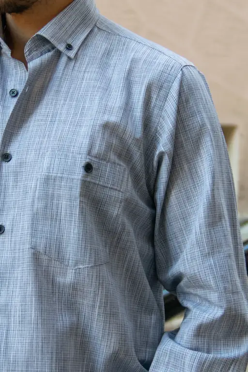 Black Line Pattern Seasonal Long Sleeve Shirt