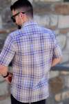 YILDIZ Mink Colour Plaid Short Sleeve Shirt - 4
