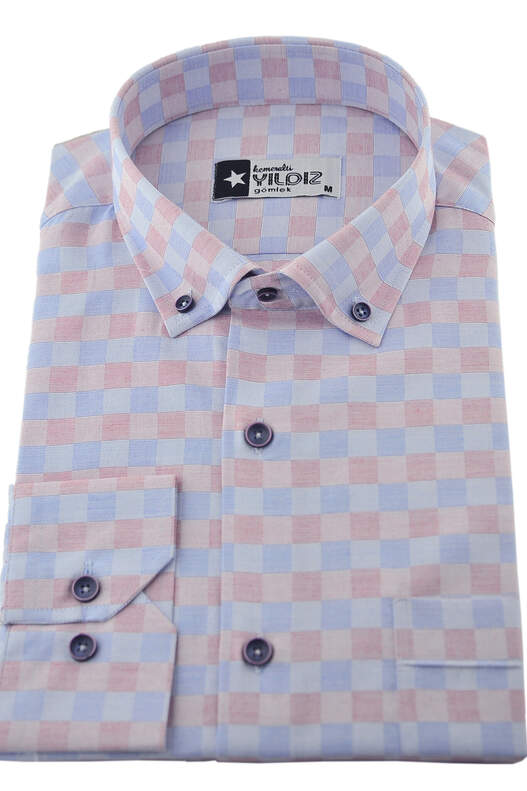 Blue Pink Checked Shirt
