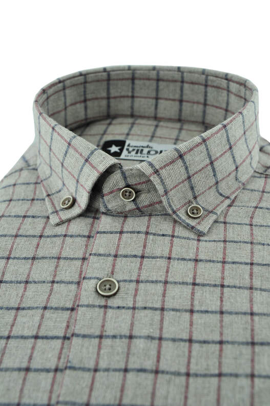 Beige Check Winter Cotton Shirt