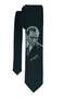 ATATÜRK PORTRE VE İMZA DESENLİ MİKROFİBER DOKUMA KLASİK KESİM SİYAH KRAVAT