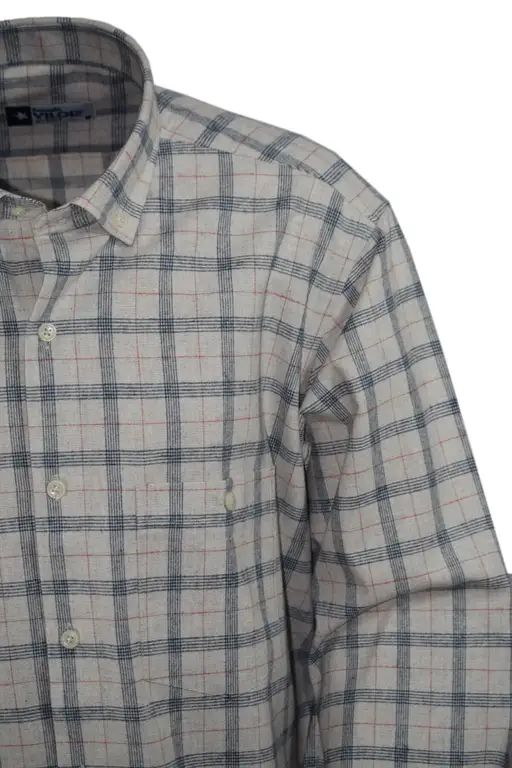 Cream Black Plaid Winter Cotton Shirt
