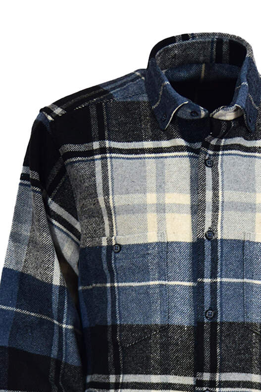 Siyah Mavi Gri Kareli Oduncu Gömlek Siyah Mavi Gri Kareli Oduncu Gömlek