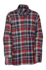 Red Navy Blue Plaid Winter Cotton Shirt