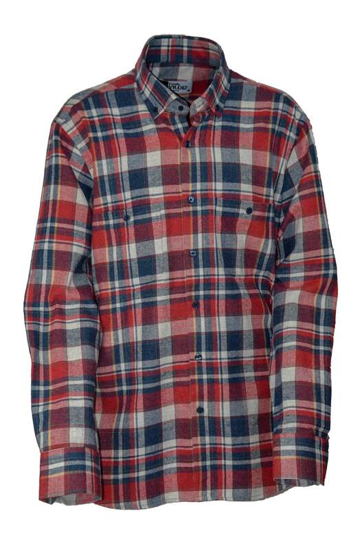 Red Navy Blue Plaid Winter Cotton Shirt