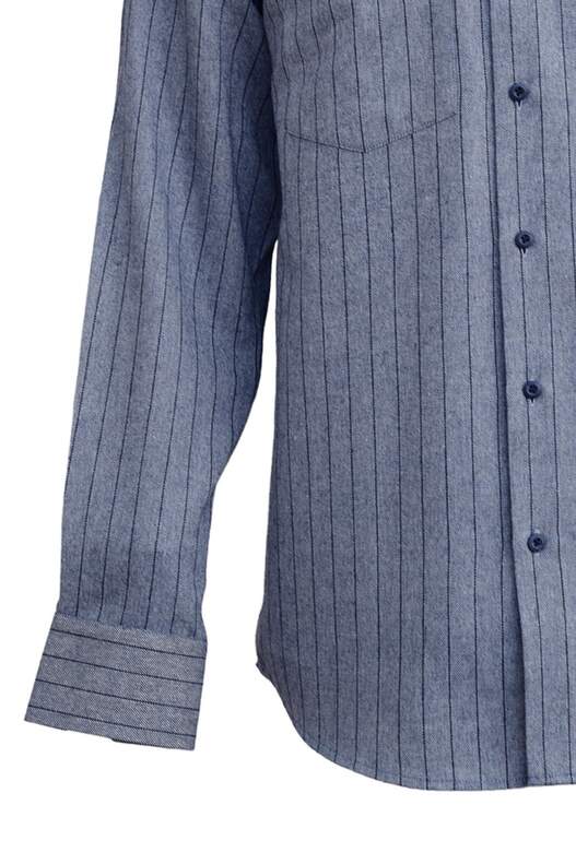 Gri-Mavi Çizgili Kışlık Pamuklu