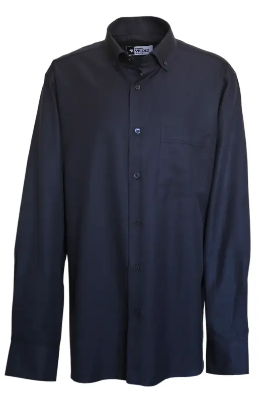 YILDIZ Navy Blue Classic Cut Men's Shirt