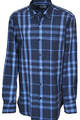 Light Dark Blue Plaid Winter Cotton Shirt