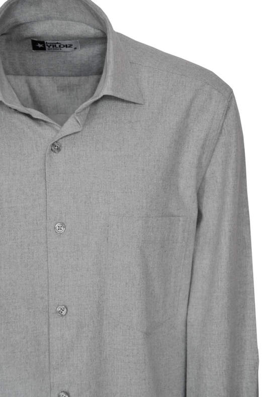 Light Grey Winter Cotton Shirt