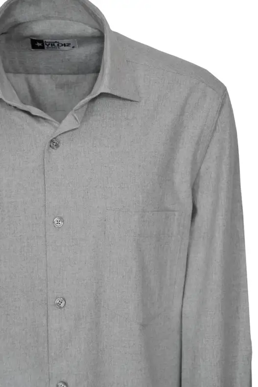 Light Grey Winter Cotton Shirt