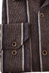 Brown Striped Winter Cotton Shirt - 5