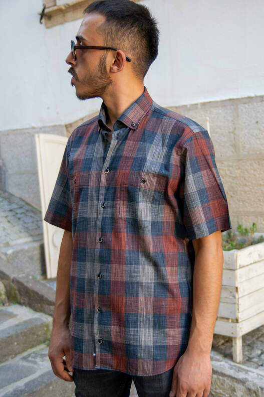 YILDIZ Checked Short Sleeve Shirt