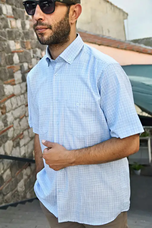 Mavi Beyaz Kareli