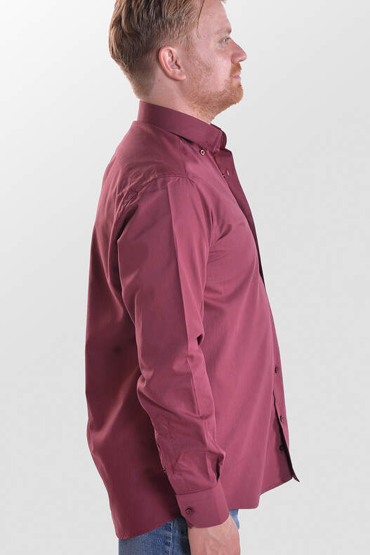 Bordo Terikoton Uzun Kol Gömlek Bordo Terikoton Uzun Kol Gömlek