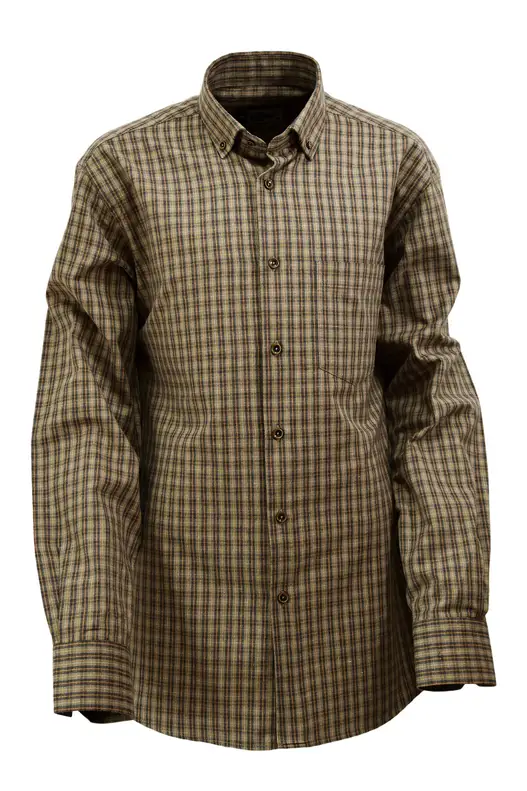 Coffee Tile Checked Cotton Winter Shirt